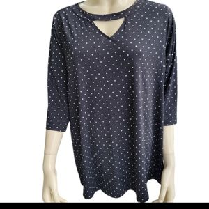 14/16WP black and white polka dot shirt by Catherines